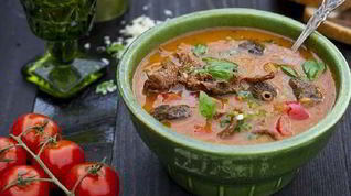 Рецепт Молочного супа из баклажанов с грибами