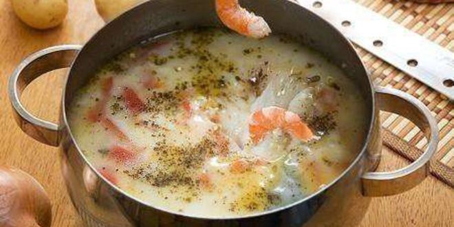 Рецепт молочного супа с морепродуктами