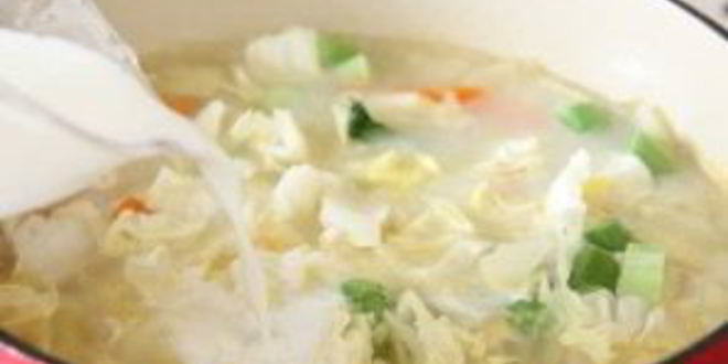 Рецепт молочного супа с овощами