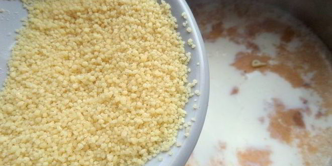 Рецепт ванильно-молочного суп с кускусом