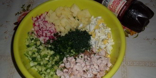 Рецепт окрошки деревенской