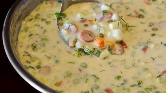 Рецепт окрошки классической на кефире