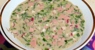 Рецепт Окрошки на кефире классическая с колбасой