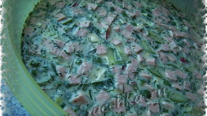 Рецепт окрошки на кефире с минералкой