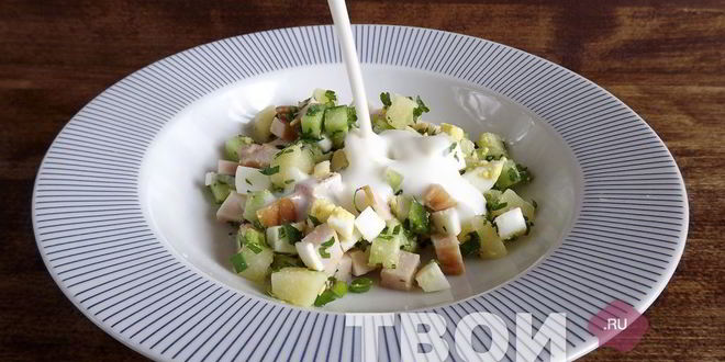 Рецепт окрошки на кефире