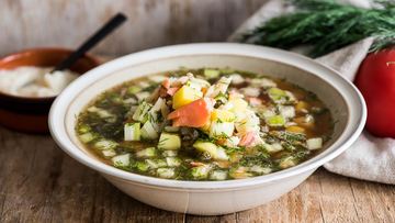 Рецепт Окрошки рыбной на квасе