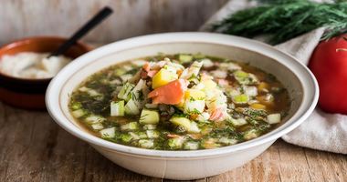 Рецепт Окрошки рыбной на квасе