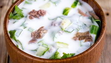 Рецепт Окрошки с говядиной и редькой