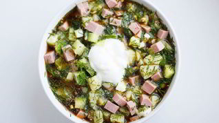 Рецепт Окрошки с картофелем и колбасой