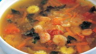Рецепт Ароматного овощной суп с креветками