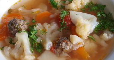 Рецепт Овощного супа с фрикадельками диетический