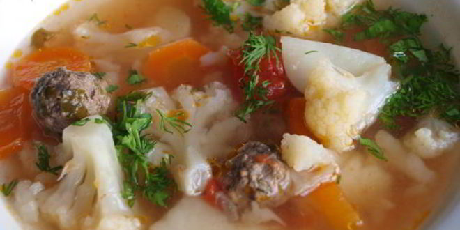 Рецепт Овощного супа с фрикадельками диетический