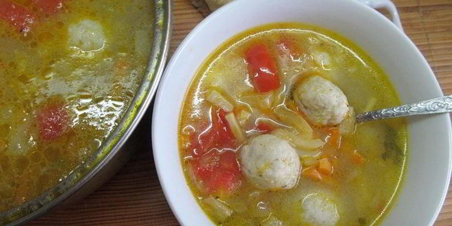 Рецепт Овощного супа с фрикадельками