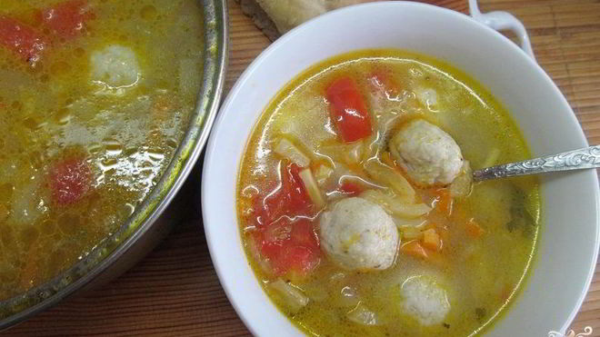 Рецепт овощного супа с фрикадельками