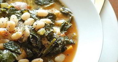 Рецепт Овощного супа с листовой капустой и белой фасолью