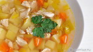 Рецепт Овощного супа с луком-пореем