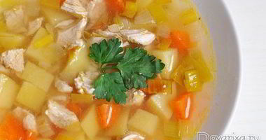 Рецепт Овощного супа с луком-пореем