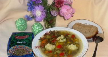 Рецепт Овощного супа с машем и цветной капустой