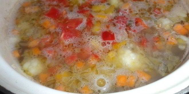 Рецепт овощного супа с машем и цветной капустой