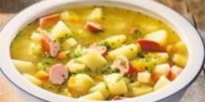 Рецепт Овощного супа с сосисками в мультиварке