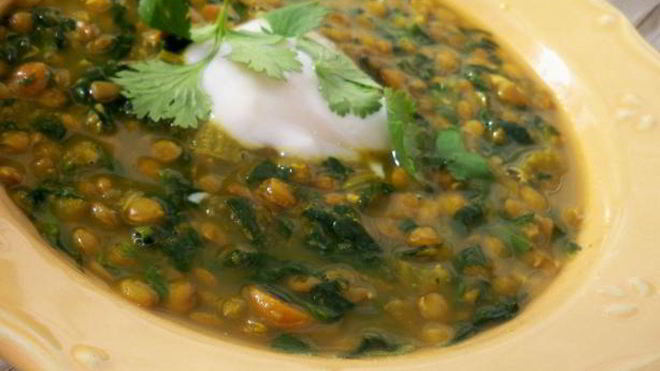 Рецепт чечевичной похлебки с зеленью и лимоном