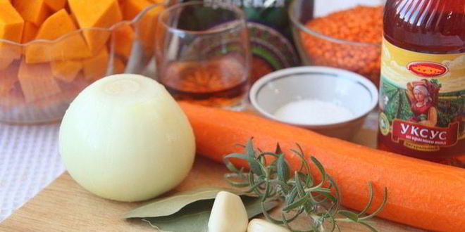 Рецепт чечевично-тыквенной похлебка