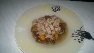 Рецепт Фасолевой похлебки с говядиной, опятами и тыквой