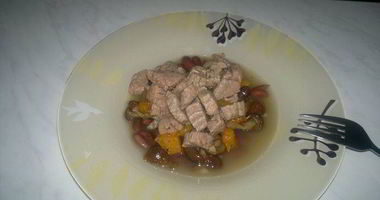 Рецепт Фасолевой похлебки с говядиной, опятами и тыквой