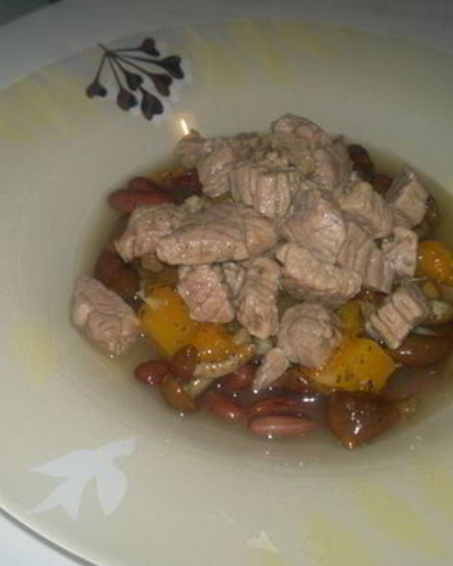 Рецепт фасолевой похлебки с говядиной, опятами и тыквой