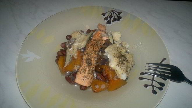 Рецепт фасолевой похлебки с рыбным миксом и овощами