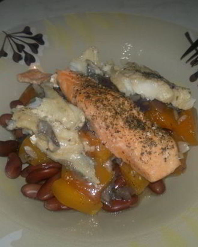 Рецепт фасолевой похлебки с рыбным миксом и овощами