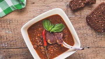 Рецепт Хлебной похлебки с копченым барашком