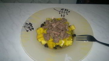 Рецепт Похлебки из черной фасоли с корнем сельдерея и ананасом, говядина в насыщенном бульоне