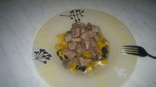 Рецепт Похлебки из черных бобов и говядины и сладкий тропический чатни