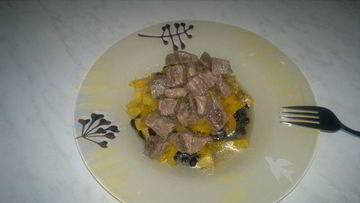 Рецепт Похлебки из черных бобов и говядины и сладкий тропический чатни