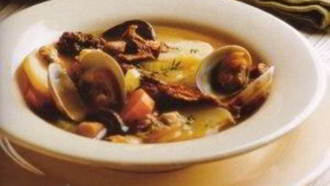 Рецепт похлебки с моллюсками, грибами, картофелем