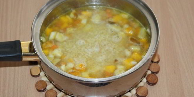 Рецепт похлебки с тыквой, грибами и булгуром
