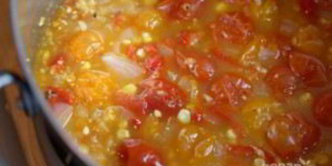 Рецепт томатной похлебки с кукурузой
