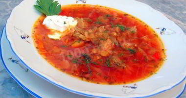 Рецепт Украинского борща со сметаной по Похлебкину