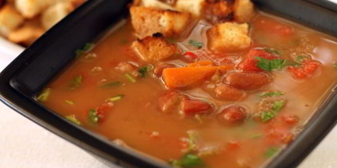 Рецепт Постного супа из консервированной фасоли