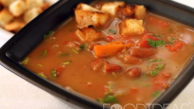 Рецепт постного супа из консервированной фасоли