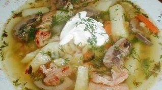 Рецепт Куриного рассольника с грибами