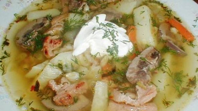 Рецепт куриного рассольника с грибами