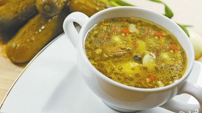 Рецепт рассольника из свинины