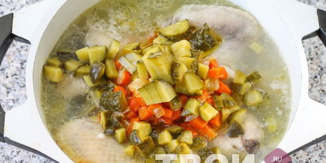 Рецепт рассольника на курином бульоне