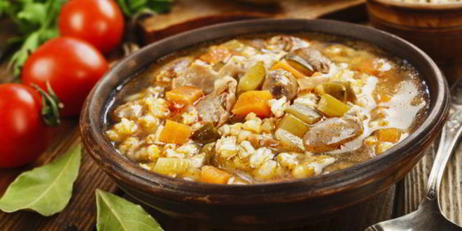 Рецепт Рассольника по-деревенски с куриными сердечками