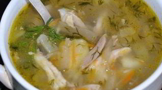 Рецепт Рассольника с курицей и рисом