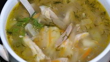 Рецепт Рассольника с курицей и рисом