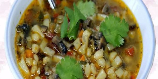 Рецепт Рассольника с почками и солеными грибами