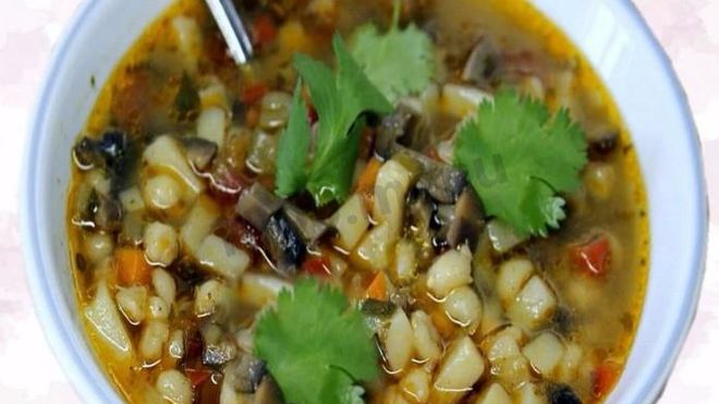 Рецепт рассольника с почками и солеными грибами
